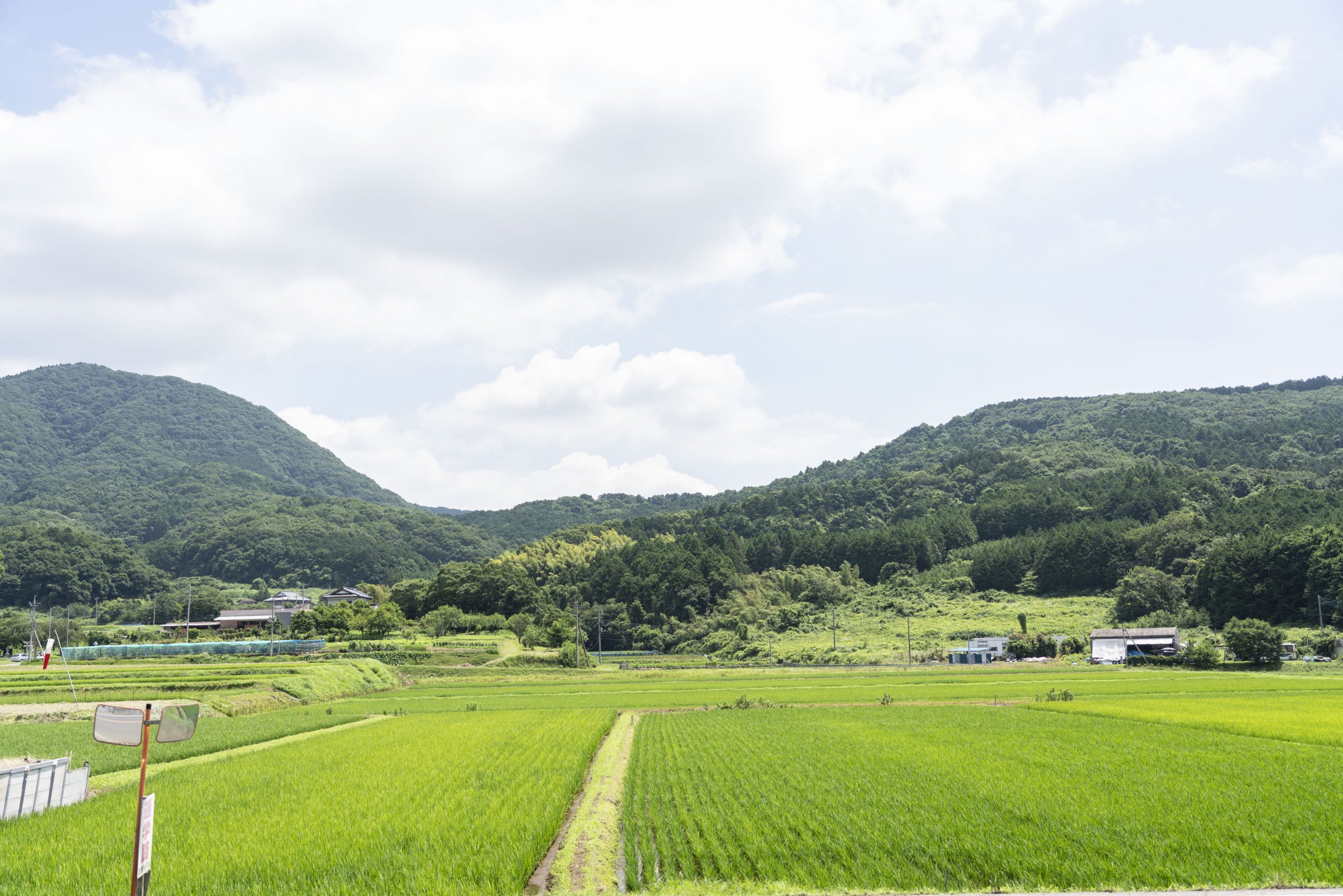 石岡市に広がる田園風景：茨城には平屋に最適な環境があります
